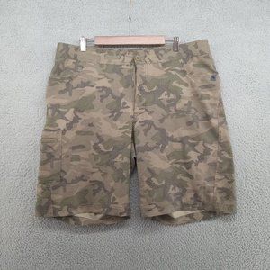 LL Bean Shorts Mens 38 Green Camo Grid Cargo Utility Gorpcore Hunting‎ Camping